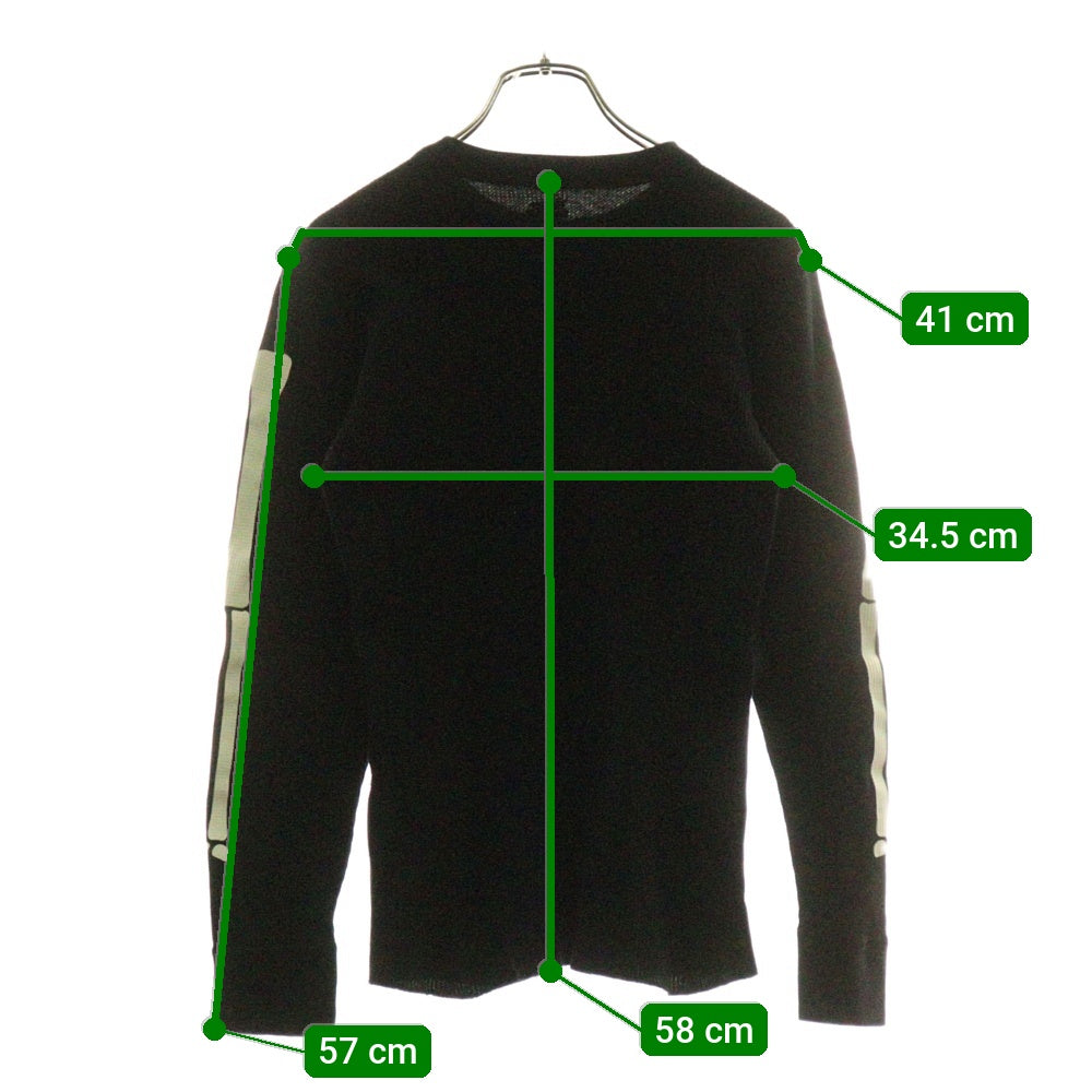 SUPREME(シュプリーム) 24AW ×Hanes Bones Thermal Crew ヘインズ ボーンプリント クルーネック サーマル ロングスリーブ 長袖Tシャツ ブラック