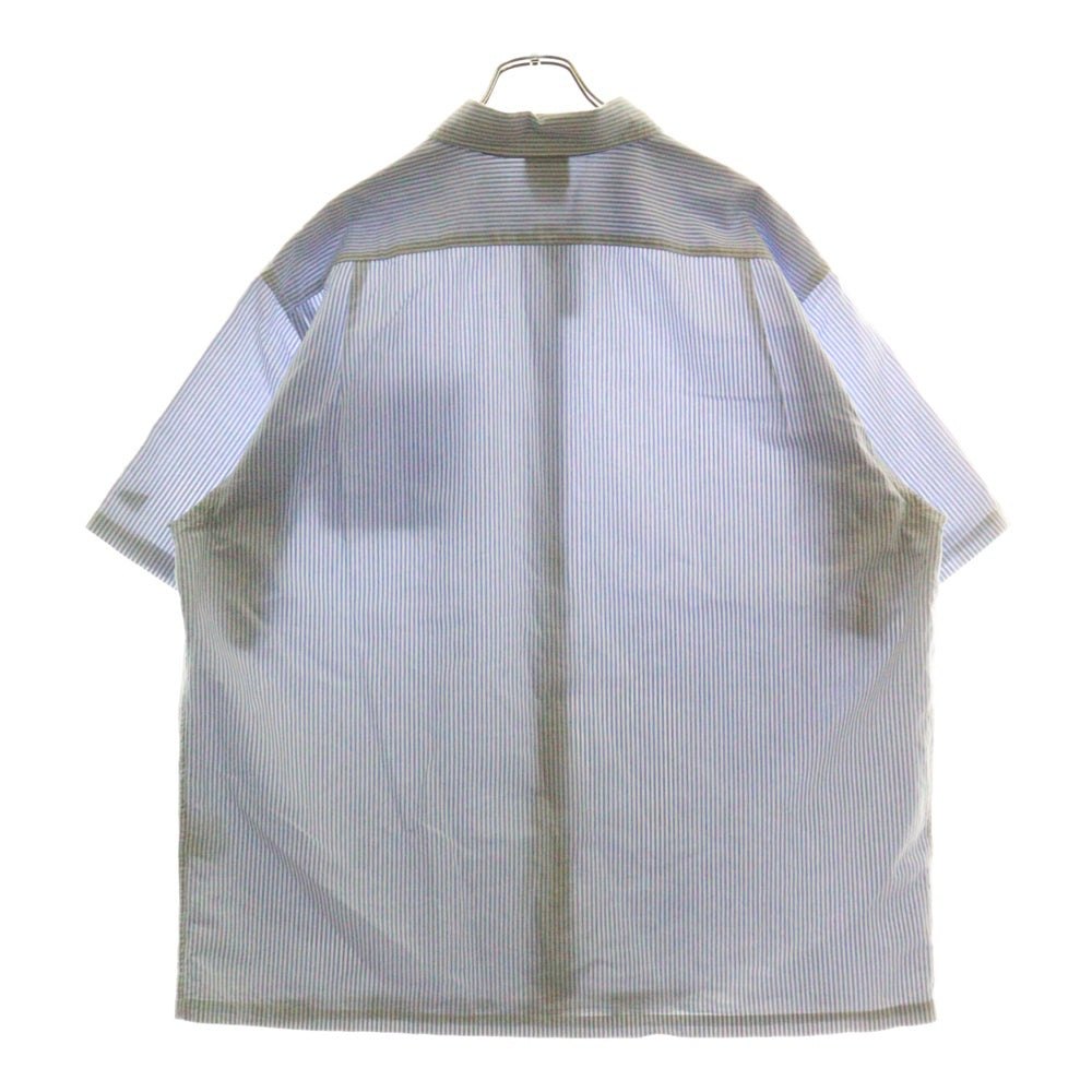 NEW ERA(ニューエラ) 24SS ×thisisneverthat NY ディスイズネバーザット ニューヨークヤンキース ストライプ半袖シャツ ホワイト/ライトブルー