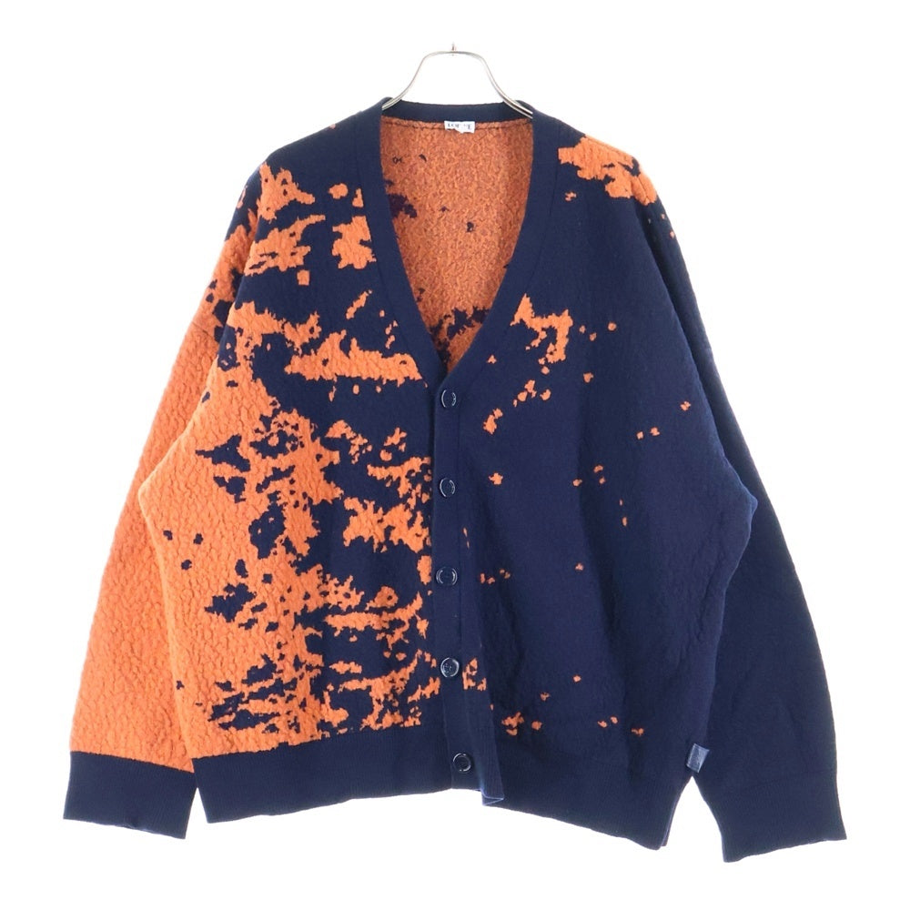 LOEWE(ロエベ) GRAPHIC CARDIGAN グラフィックデザイン ウールカーディガン ネイビー/オレンジ H526Y16K33