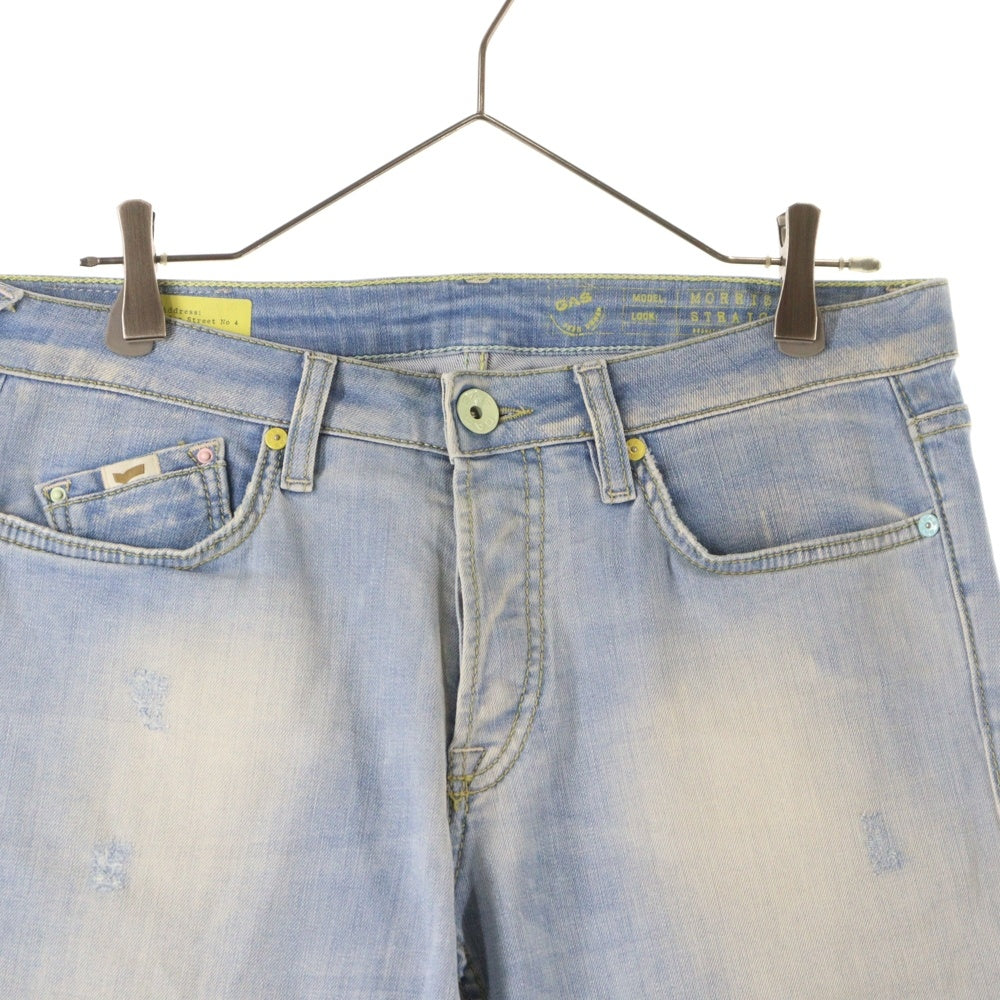 GAS(ガス) MORRISON SHORT ダメージ加工 ショーツ ハーフパンツ インディゴ