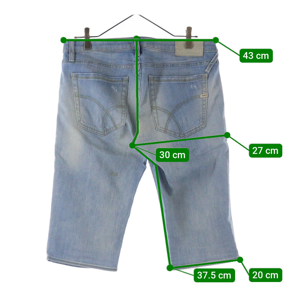 GAS(ガス) MORRISON SHORT ダメージ加工 ショーツ ハーフパンツ インディゴ
