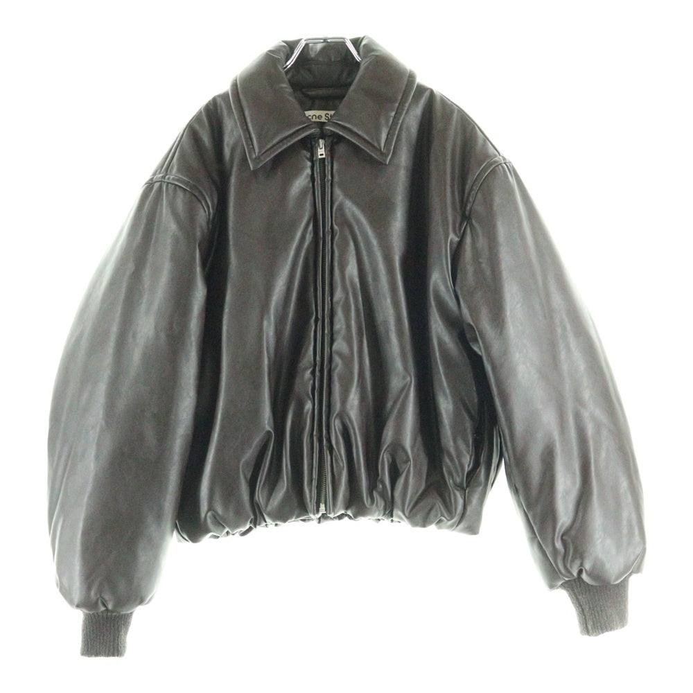 Acne Studios(アクネ ストゥディオズ) Onnea Faux Leather Bomber Jacket フェイクファー クロップドボンバージャケット ブラウン A90570-