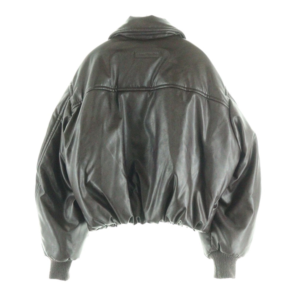 Acne Studios(アクネ ストゥディオズ) Onnea Faux Leather Bomber Jacket フェイクファー クロップドボンバージャケット ブラウン A90570-