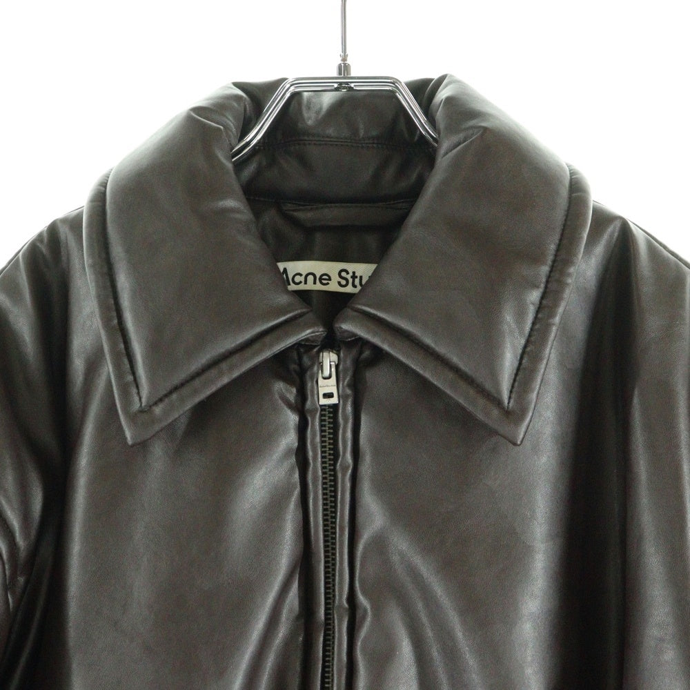 Acne Studios(アクネ ストゥディオズ) Onnea Faux Leather Bomber Jacket フェイクファー クロップドボンバージャケット ブラウン A90570-