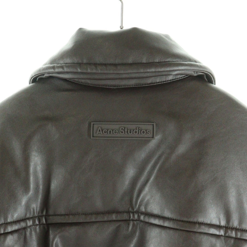 Acne Studios(アクネ ストゥディオズ) Onnea Faux Leather Bomber Jacket フェイクファー クロップドボンバージャケット ブラウン A90570-