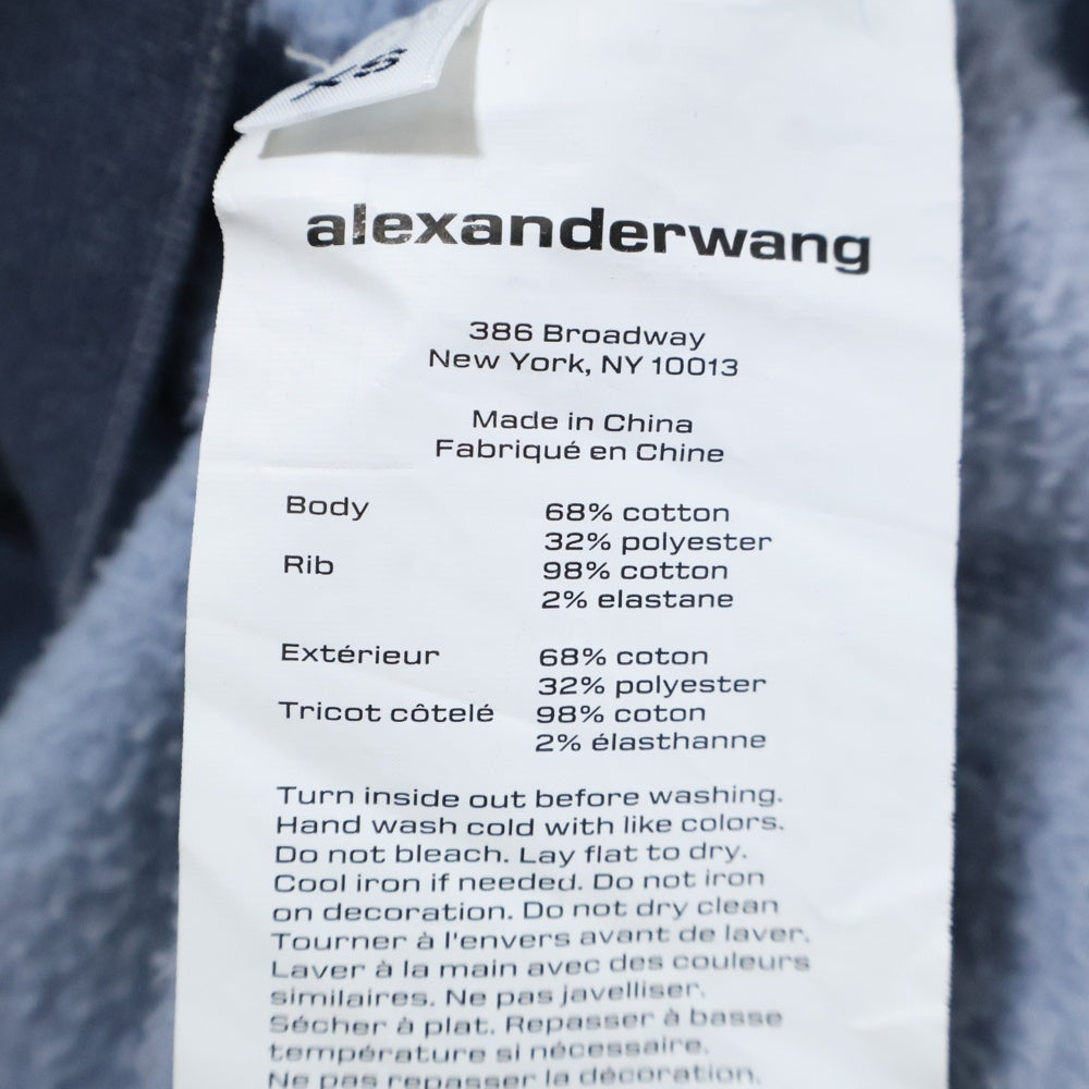 ALEXANDER WANG(アレキサンダーワン) Hotflix Logo Hoodie ラインストーン装飾 プルオーバースウェットパーカー フーディー グレー