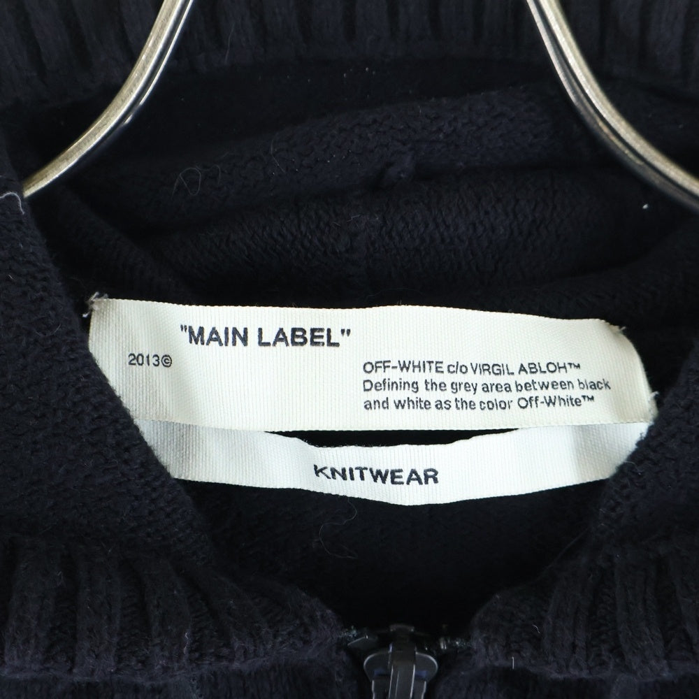 OFF-WHITE(オフホワイト) 20SS Knit Zip Up Hoodie ジップアップニットパーカー フーディー ブラック OMHA080S20G73022