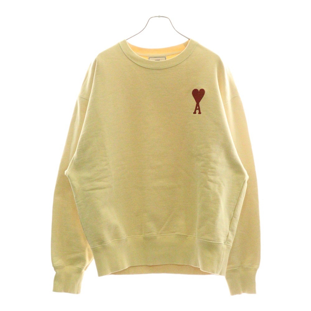 AMI Alexandre Mattiussi(アミアレクサンドルマテュッシ) Sweatshirt ロゴ刺繍 クルーネックスウェットトレーナー ベージュ H20HJ034.747