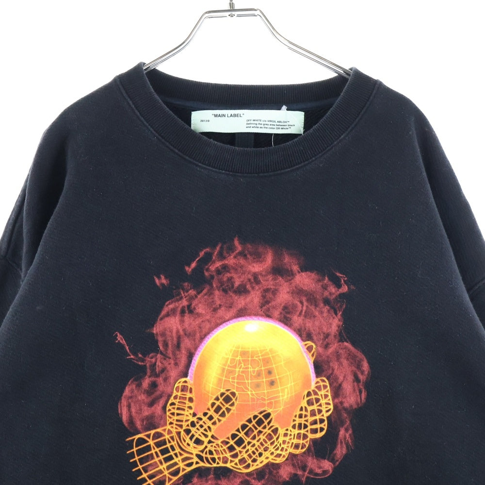 OFF-WHITE(オフホワイト) 19SS Hands Print Sweatshirt クルーネックスウェットトレーナー ブラック OMBA035S19D25016