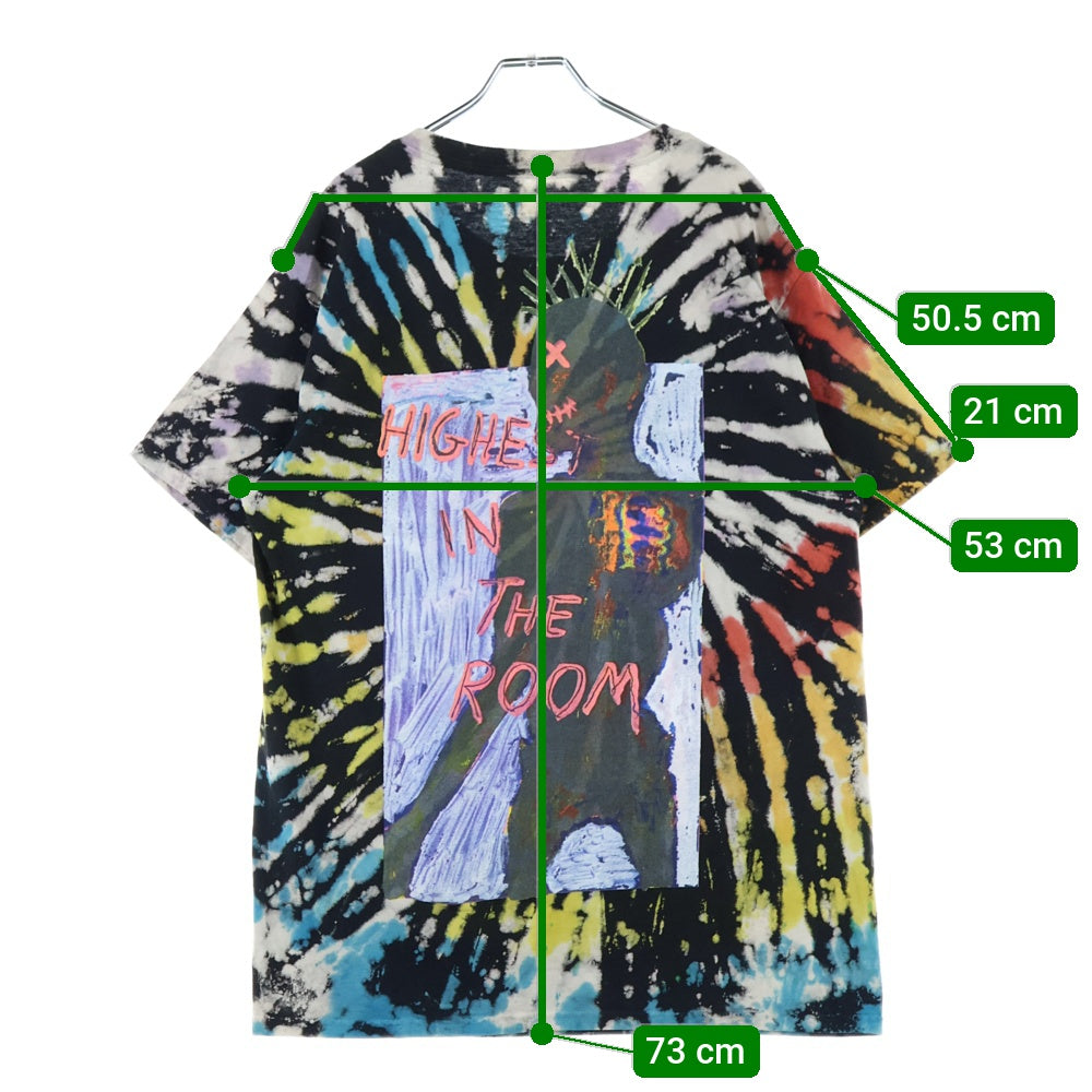 Cactus Jack(カクタスジャック) Travis Scott Highest In The Room Tee トラヴィススコット タイダイ半袖Tシャツ ブラック
