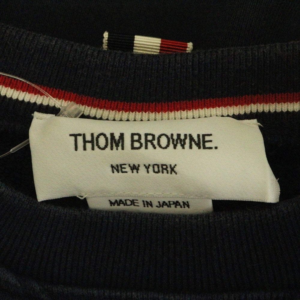 THOM BROWNE(トムブラウン) 4BAR Sweatshirt クルーネックスウェットトレーナー ネイビー MJT021F00074