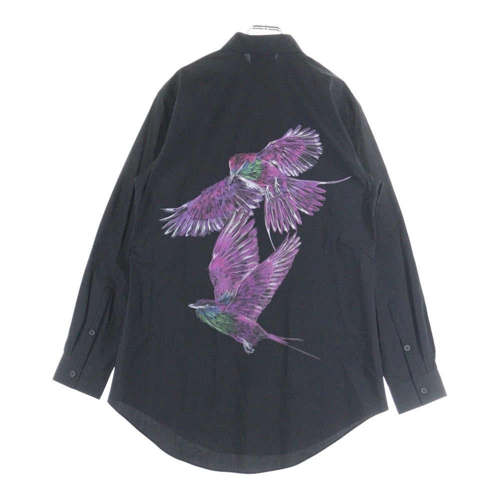 Y-3(ワイスリー) GFX SHIRT バックグラフィックプリント 長袖シャツ ブラック JE9274