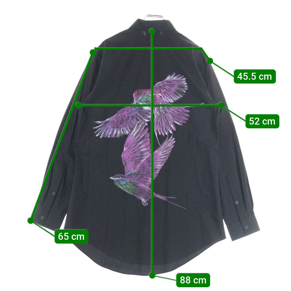 Y-3(ワイスリー) GFX SHIRT バックグラフィックプリント 長袖シャツ ブラック JE9274