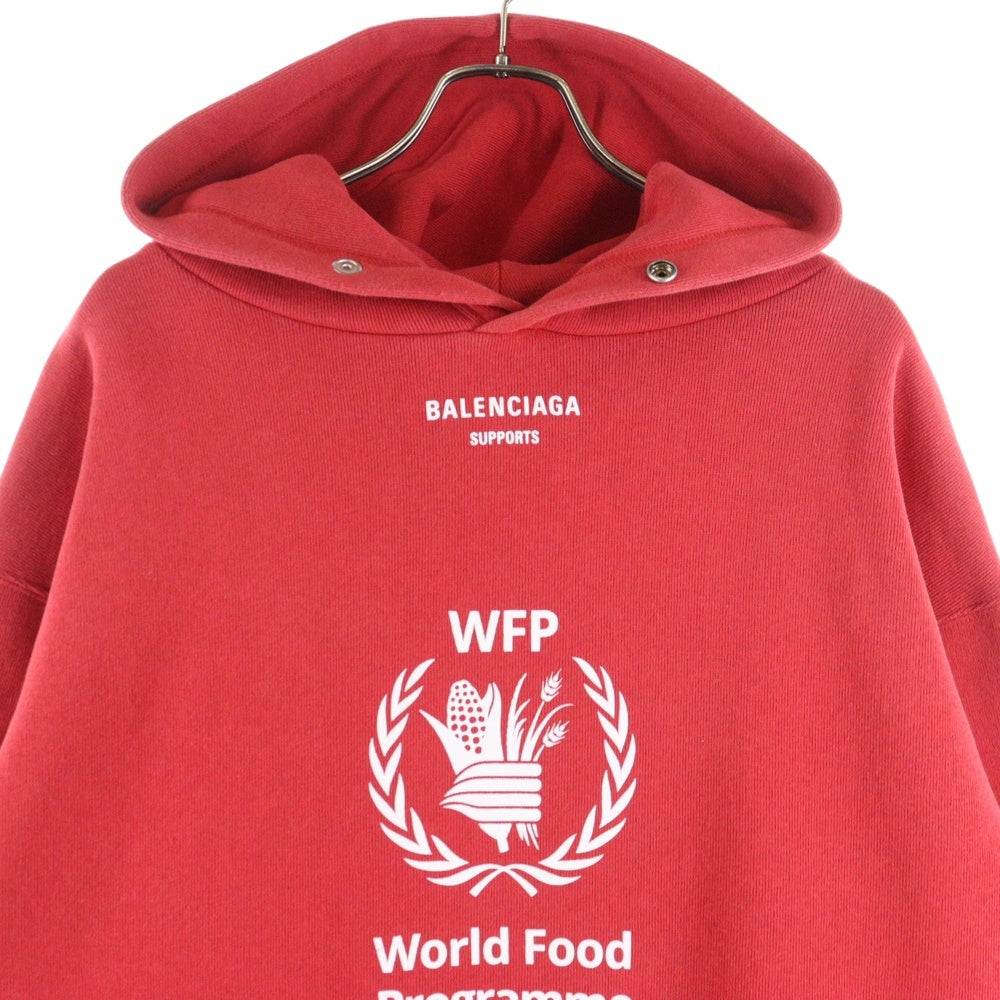 BALENCIAGA(バレンシアガ) World Food Program WFP Hoodie ワールドフードプログラム プルオーバースウェットパーカー フーディー レッド 541870 TCV34