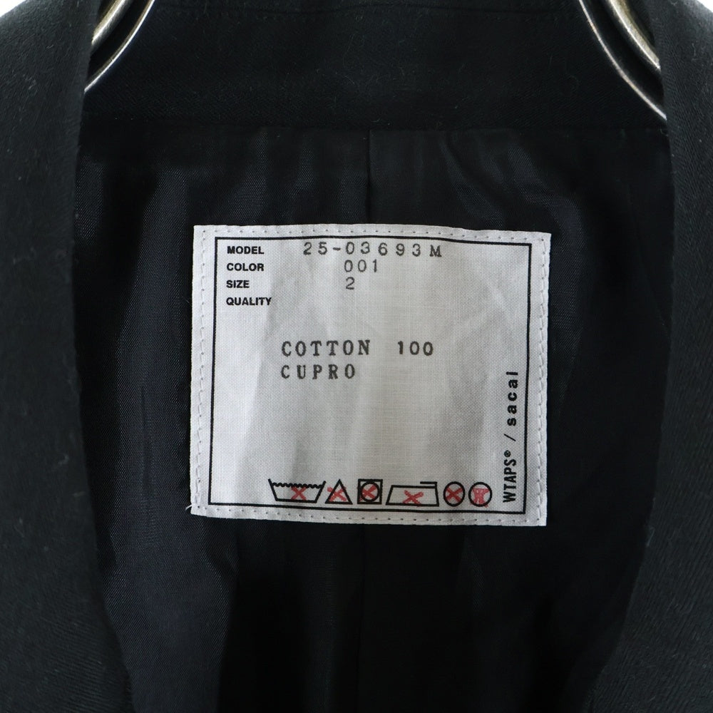 Sacai(サカイ) ×WTAPS Cotton Back Satin Jacket ダブルタップス コットン バック サテン ジャケット ブラック 25-03693M