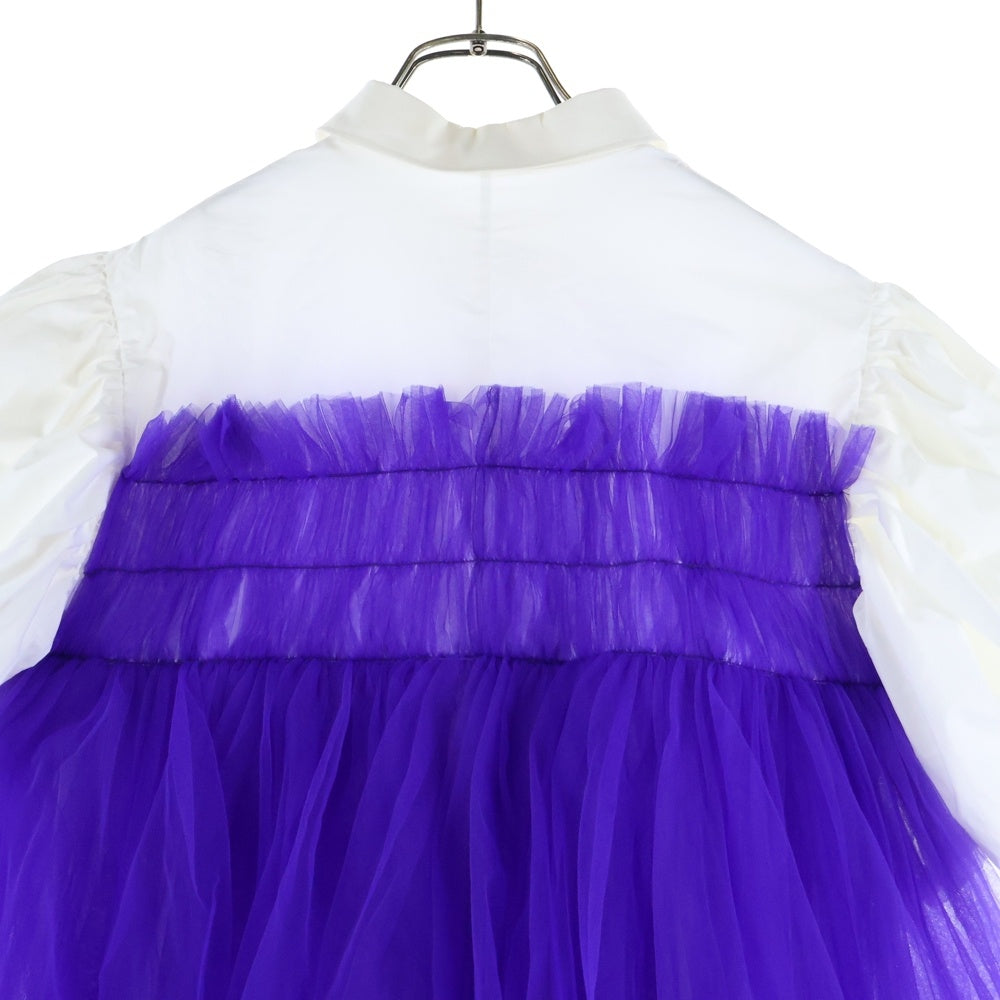 VIVIANO(ヴィヴィアーノ) 23SS Tulle Dress チュールデザイン ドレス ブラウス パープル レディース VS-SS23-SH05