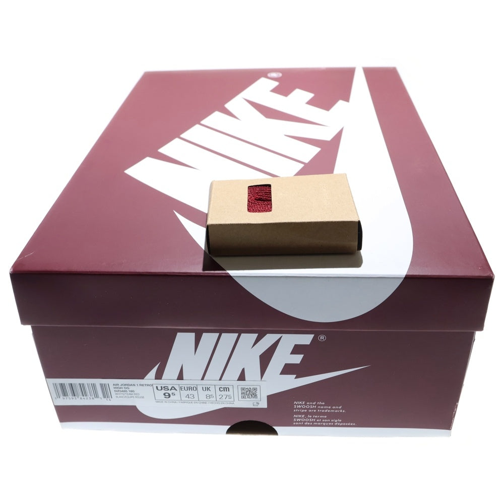NIKE(ナイキ) AIR JORDAN1 RETRO HIGH OG エアジョーダン1 アーティザナルレッド ハイカットスニーカー ホワイト/レッド US9.5/27.5cm DZ5485-160