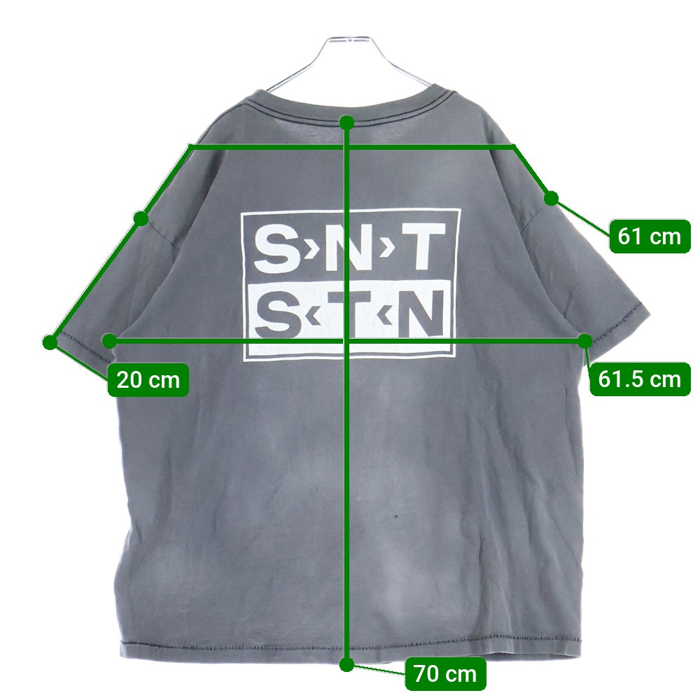 SAINT MICHAEL(セントマイケル) 23AW SS TEE S>N>T ダメージ加工 半袖Tシャツ グレー SM-A23-0000-003