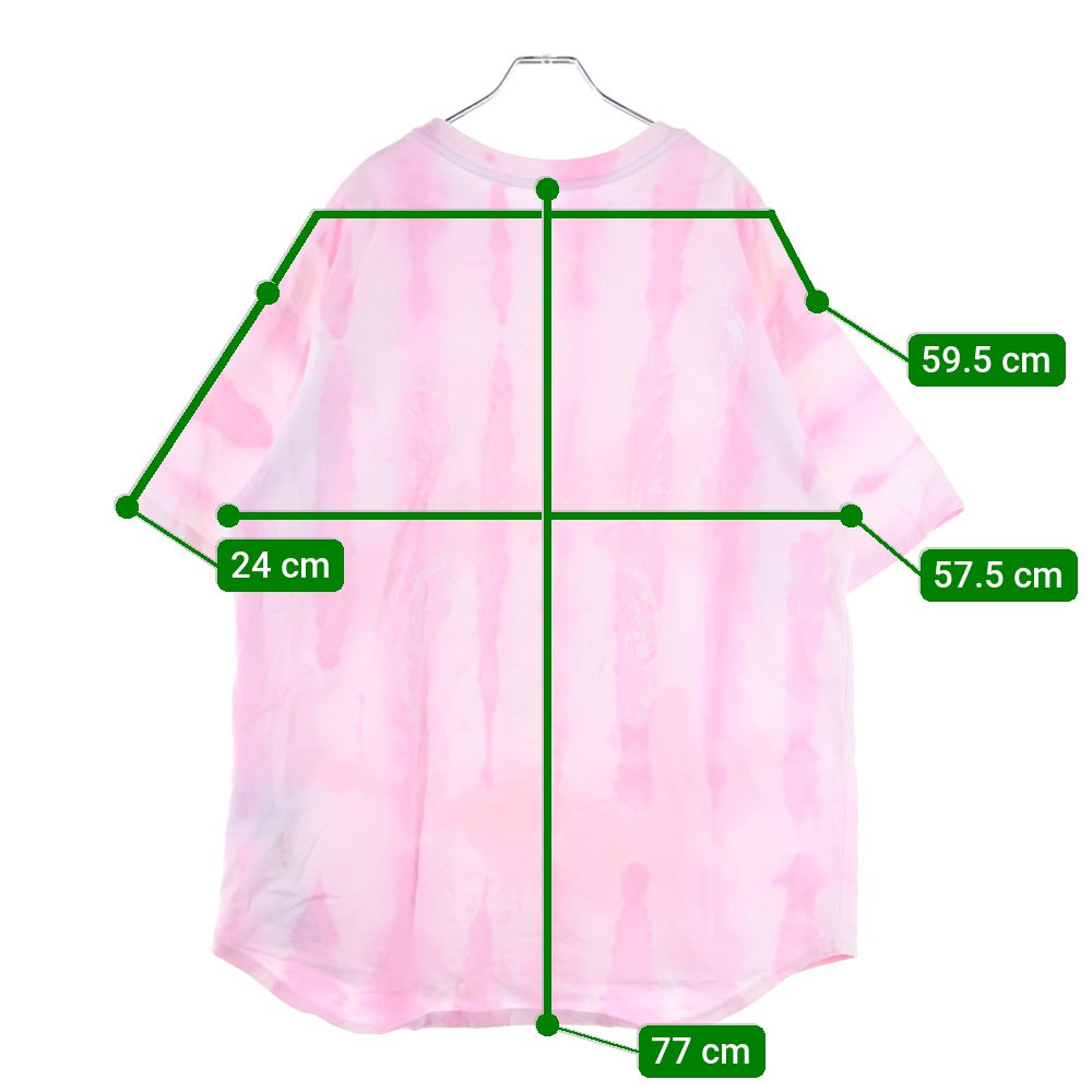 cvtvlist(カタリスト) T-Shirt ロゴ刺繍 タイダイ半袖Tシャツ ピンク