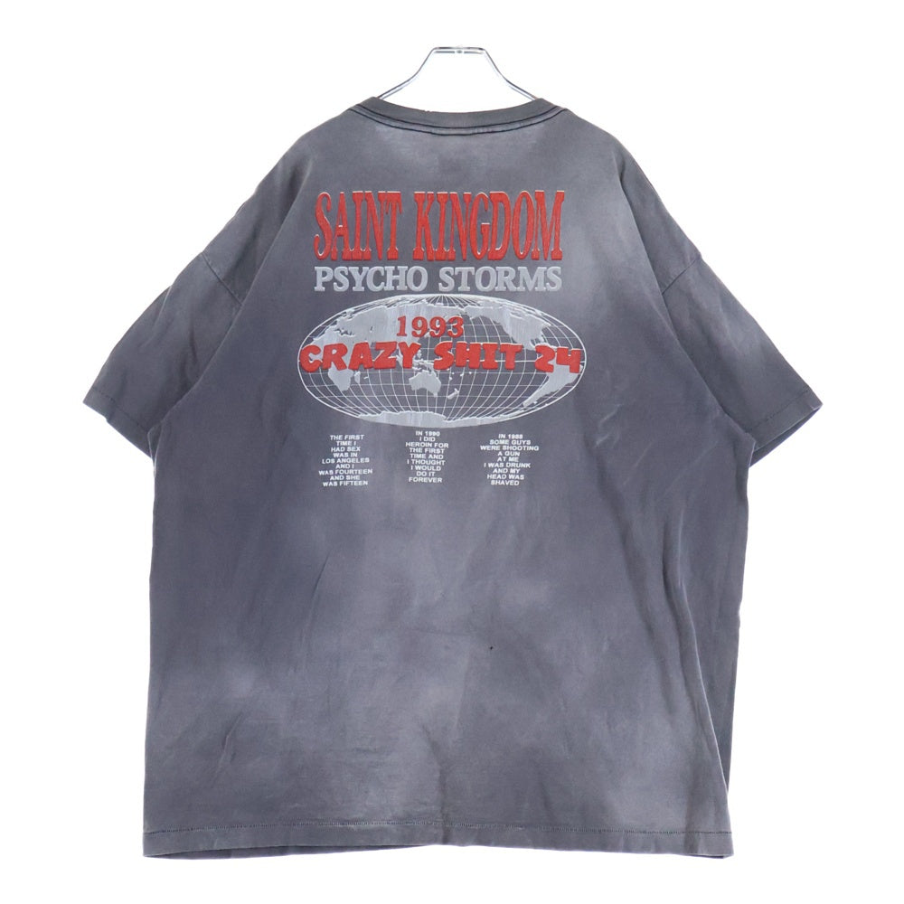 SAINT MICHAEL(セントマイケル) 24SS ×LASTMAN LM SS TEE ST KINGDOM ラストマン キリストプリント ダメージ加工 SM-YS8-0000-C45