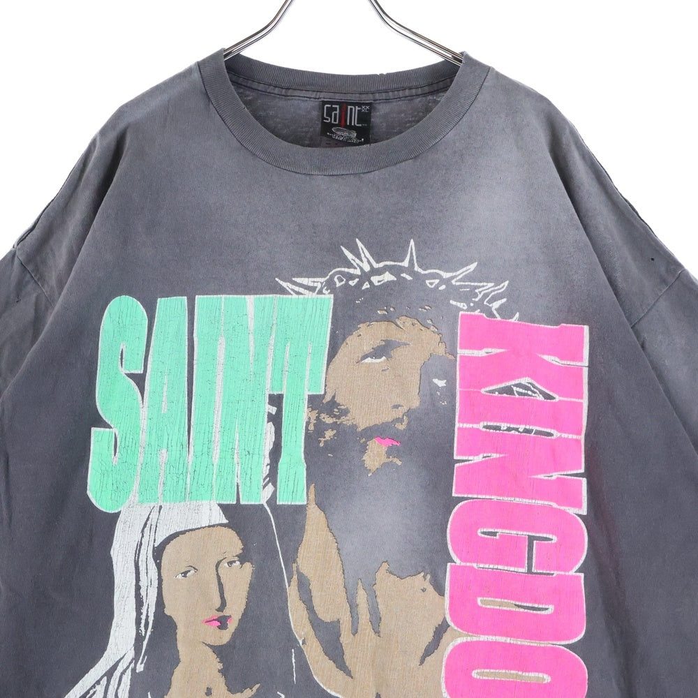 SAINT MICHAEL(セントマイケル) 24SS ×LASTMAN LM SS TEE ST KINGDOM ラストマン キリストプリント ダメージ加工 SM-YS8-0000-C45