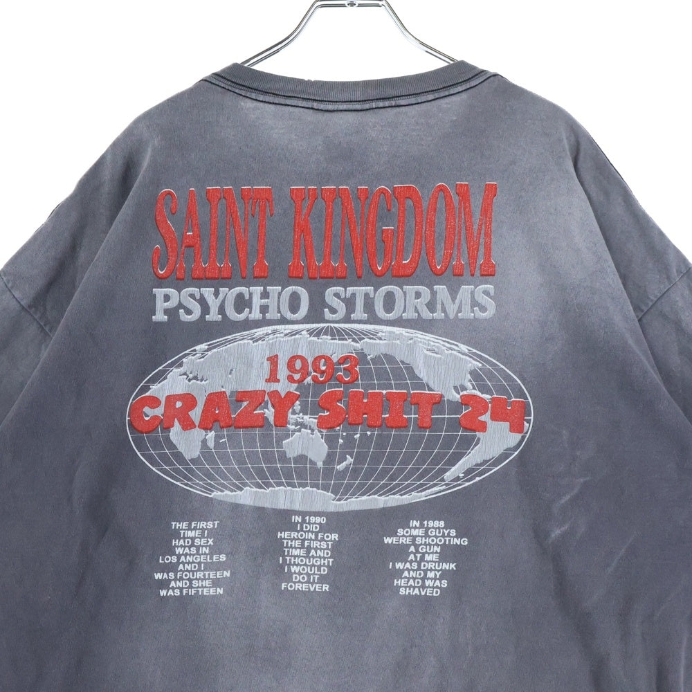 SAINT MICHAEL(セントマイケル) 24SS ×LASTMAN LM SS TEE ST KINGDOM ラストマン キリストプリント ダメージ加工 SM-YS8-0000-C45