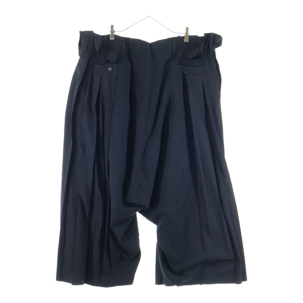 Yohji Yamamoto POUR HOMME(ヨウジヤマモト プールオム) 24SS サルエルプリーツパンツ ワイドスラックスパンツ ブラック HS-P74-825