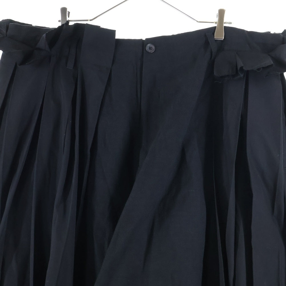 Yohji Yamamoto POUR HOMME(ヨウジヤマモト プールオム) 24SS サルエルプリーツパンツ ワイドスラックスパンツ ブラック HS-P74-825
