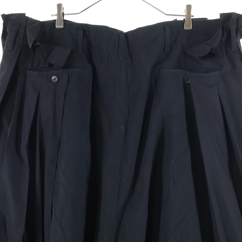Yohji Yamamoto POUR HOMME(ヨウジヤマモト プールオム) 24SS サルエルプリーツパンツ ワイドスラックスパンツ ブラック HS-P74-825