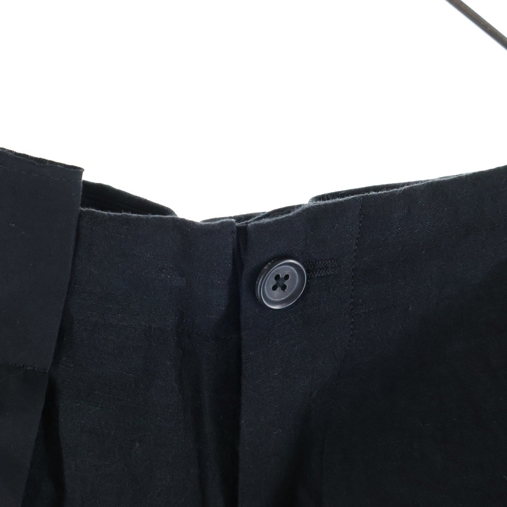 Yohji Yamamoto POUR HOMME(ヨウジヤマモト プールオム) 24SS サルエルプリーツパンツ ワイドスラックスパンツ ブラック HS-P74-825