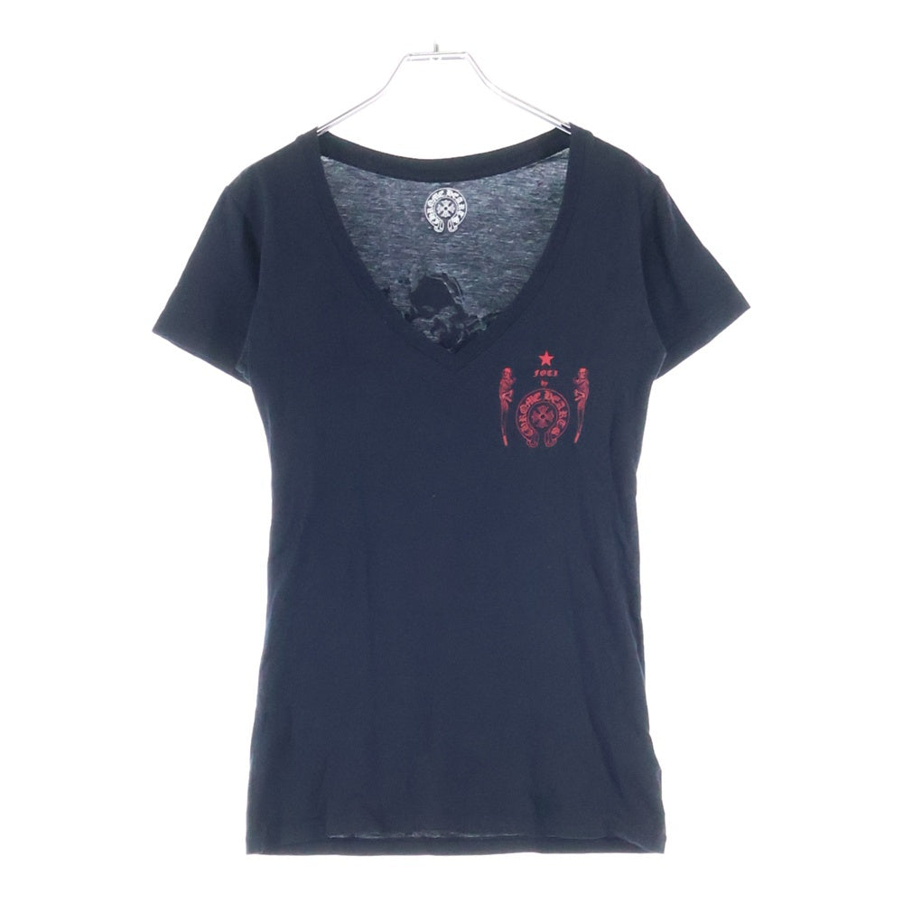 CHROME HEARTS(クロムハーツ) FOTI V NECK T-SHIRT フォティ Vネック半袖Tシャツ ブラック レディース