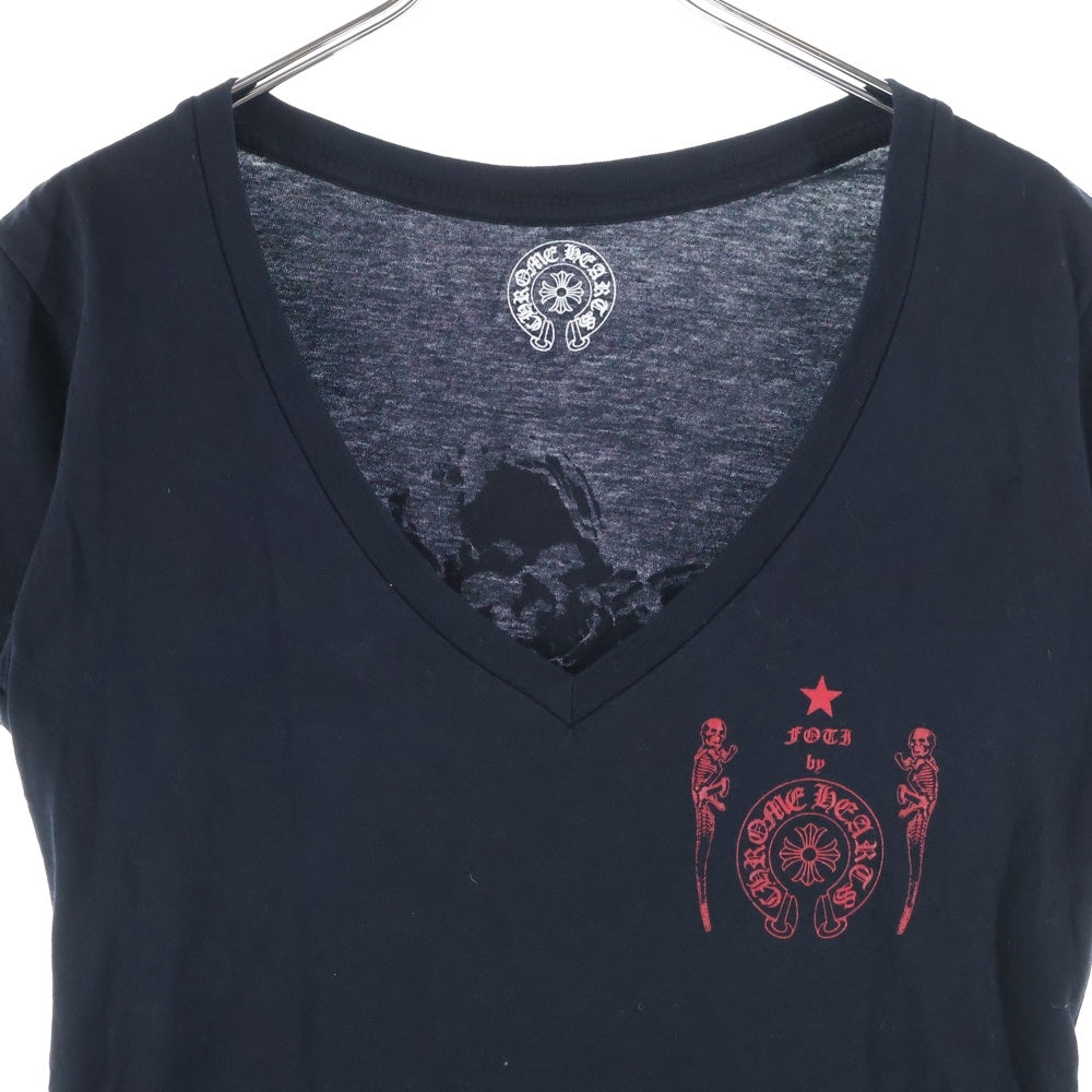 CHROME HEARTS(クロムハーツ) FOTI V NECK T-SHIRT フォティ Vネック半袖Tシャツ ブラック レディース