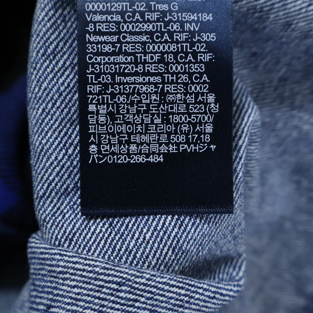 TOMMY JEANS(トミージーンズ) アシンメトリー ドッキング チェックデニム シャツジャケット ブルー