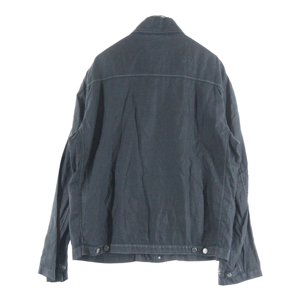 C.P. Company(シーピーカンパニー) ZIP FLIGHT JACKET リネン ジップアップ フライトジャケット ネイビー