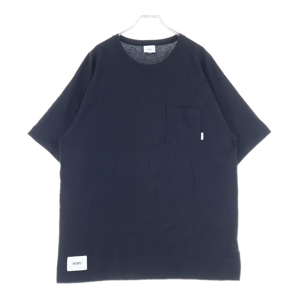 WTAPS(ダブルタップス) ロゴパッチ付き クルーネック半袖Tシャツ ブラック 201ATDT-CSM03
