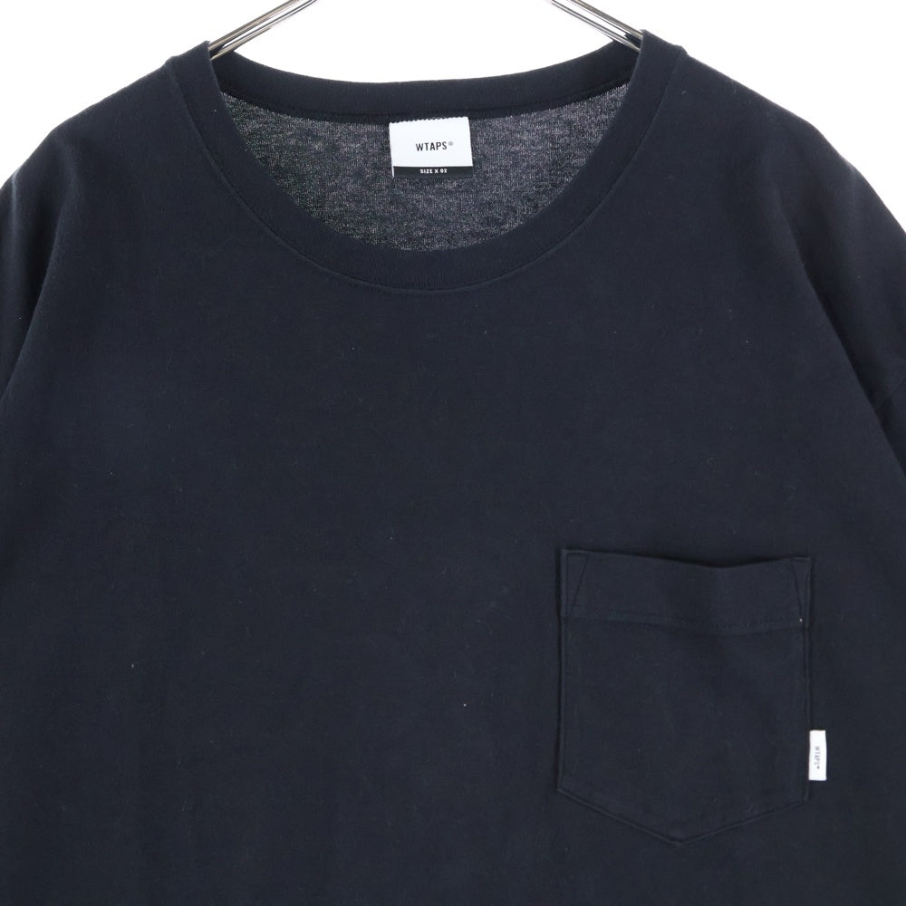 WTAPS(ダブルタップス) ロゴパッチ付き クルーネック半袖Tシャツ ブラック 201ATDT-CSM03