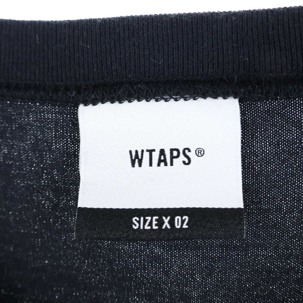 WTAPS(ダブルタップス) ロゴパッチ付き クルーネック半袖Tシャツ ブラック 201ATDT-CSM03
