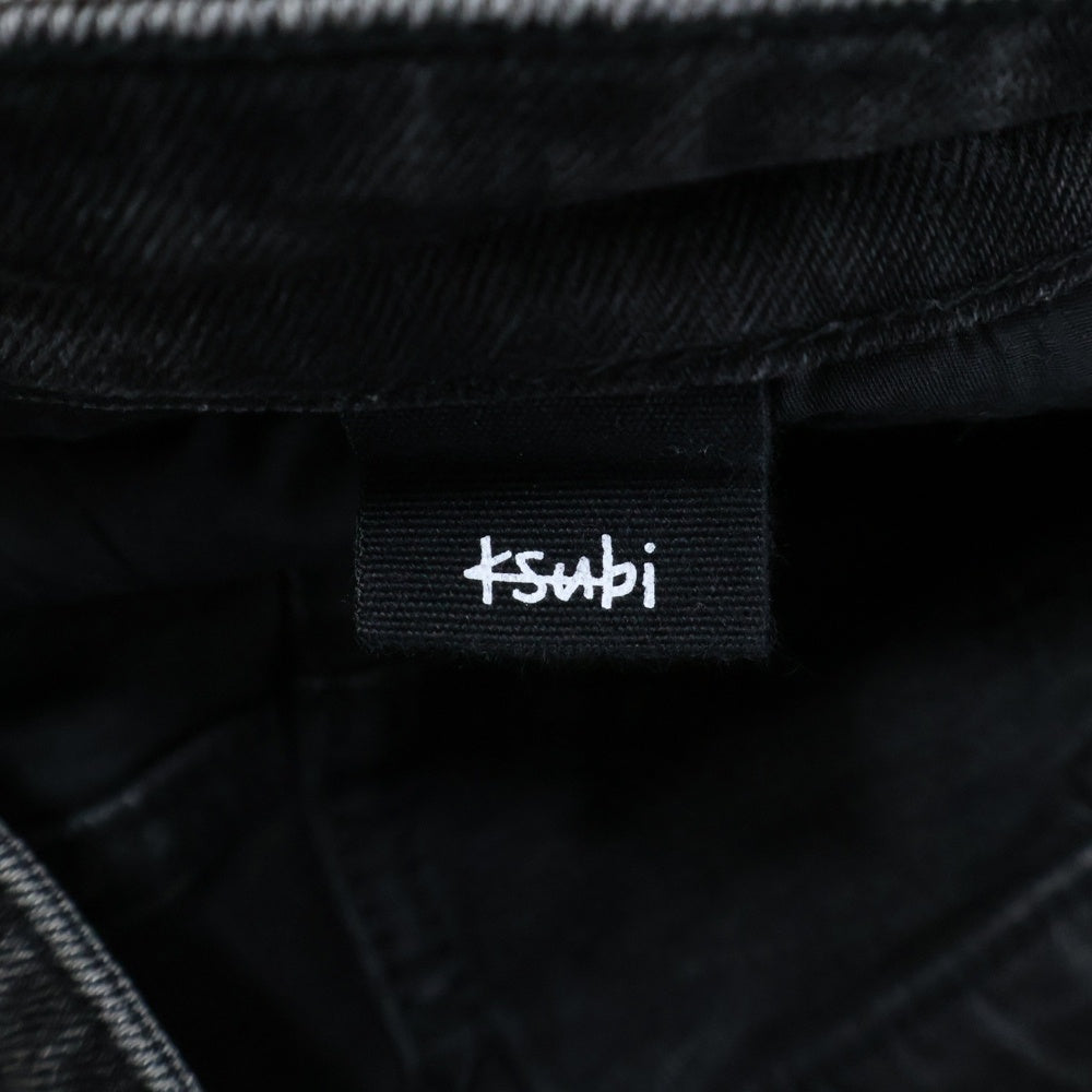 KSUBI(スビ) VAN WINKLE BLACK DYNAMITE TRASH ダメージ加工 ストレートデニムパンツ ジーンズ ブラック 5000005761-001