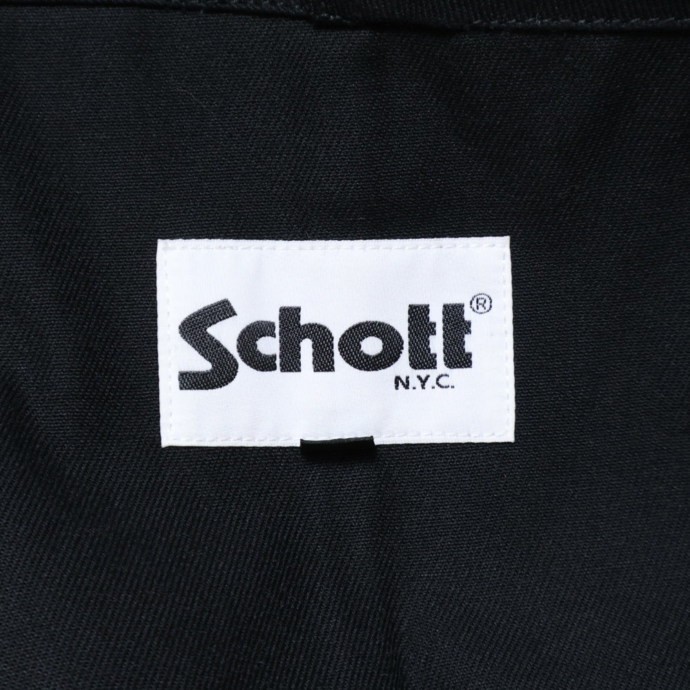 SCHOTT(ショット) TC OVERALL PANTS オーバーオール ワークパンツ ブラック 782-391007