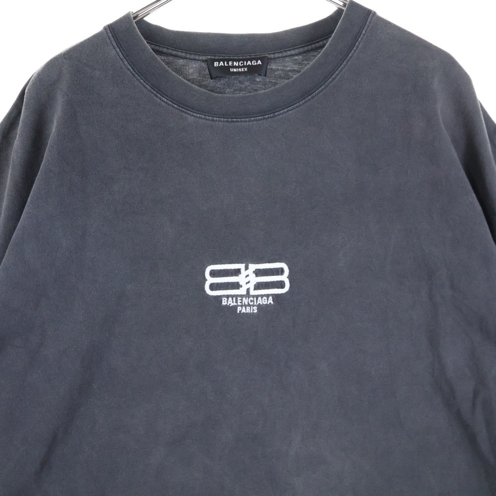 BALENCIAGA(バレンシアガ) BB Paris Icon T-Shirt BBロゴ刺繍 半袖Tシャツ ブラック 612966 TMVG7