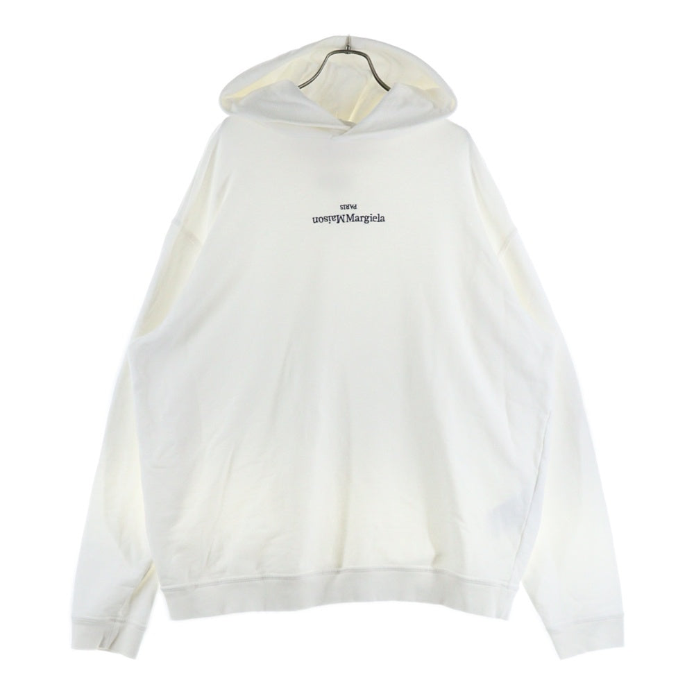 Maison Margiela 10(メゾン マルジェラ) 22AW Logo Hoodie ロゴ刺繍 プルオーバースウェットパーカー フーディー ホワイト S50GU0167 S25503