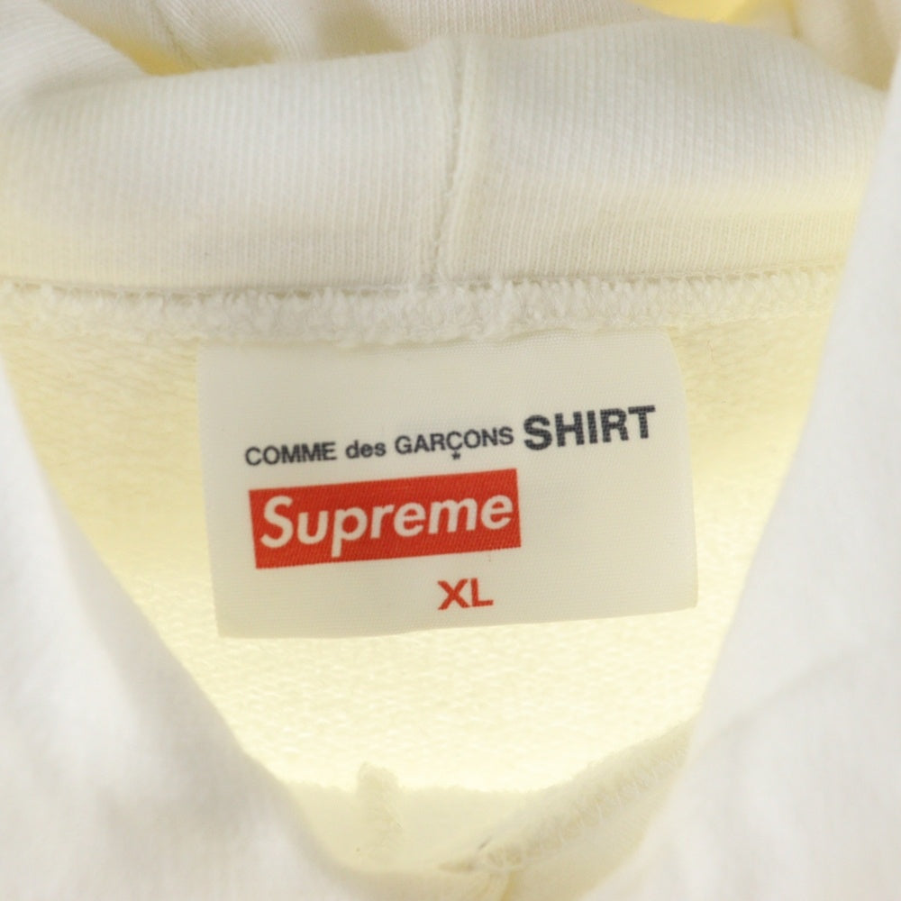 SUPREME(シュプリーム) 18AW ×Comme des Garcons SHIRT Split Box Logo Hooded Sweatshirt コムデギャルソンシャツ スピリットボックスロゴ プルオーバーパーカー フーディー