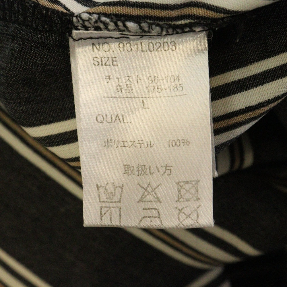 NO BRAND(ノーブランド) ストライプ長袖シャツ ブラック