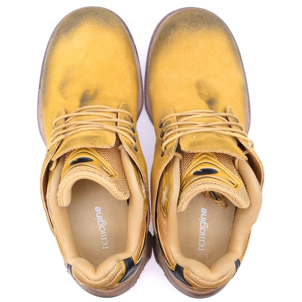 remagine(リマジン) Starting bigger hybrid derby スターティングビッガーハイブリッドダービー ダメージ加工スウェードローカットシューズ ブラウン