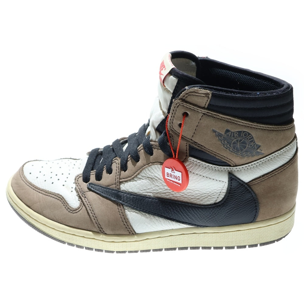 NIKE(ナイキ) ×TRAVIS SCOTT AIR JORDAN1 HIGH OG TS SP トラヴィススコット エアジョーダン1 ダークモカ ハイカットスニーカー ホワイト/ブラウン US11/29cm CD4487-100
