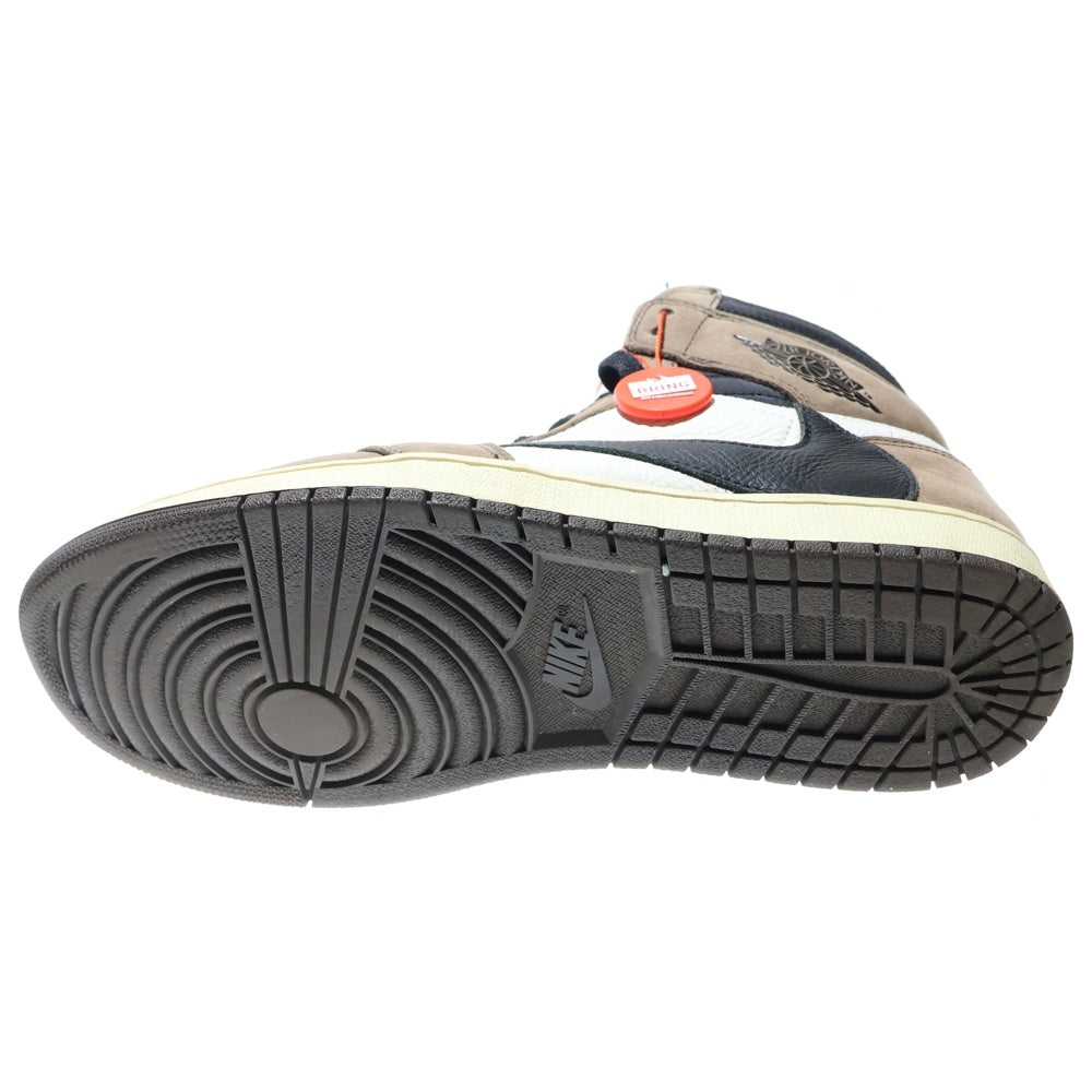 NIKE(ナイキ) ×TRAVIS SCOTT AIR JORDAN1 HIGH OG TS SP トラヴィススコット エアジョーダン1 ダークモカ ハイカットスニーカー ホワイト/ブラウン US11/29cm CD4487-100