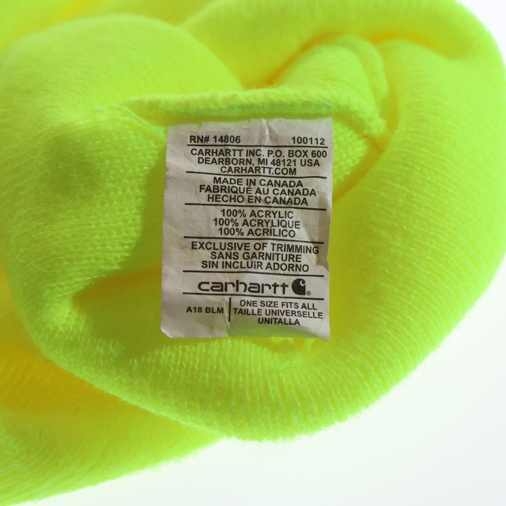 CARHARTT(カーハート) Beanie ロゴニットビーニー ニット帽 帽子 イエロー