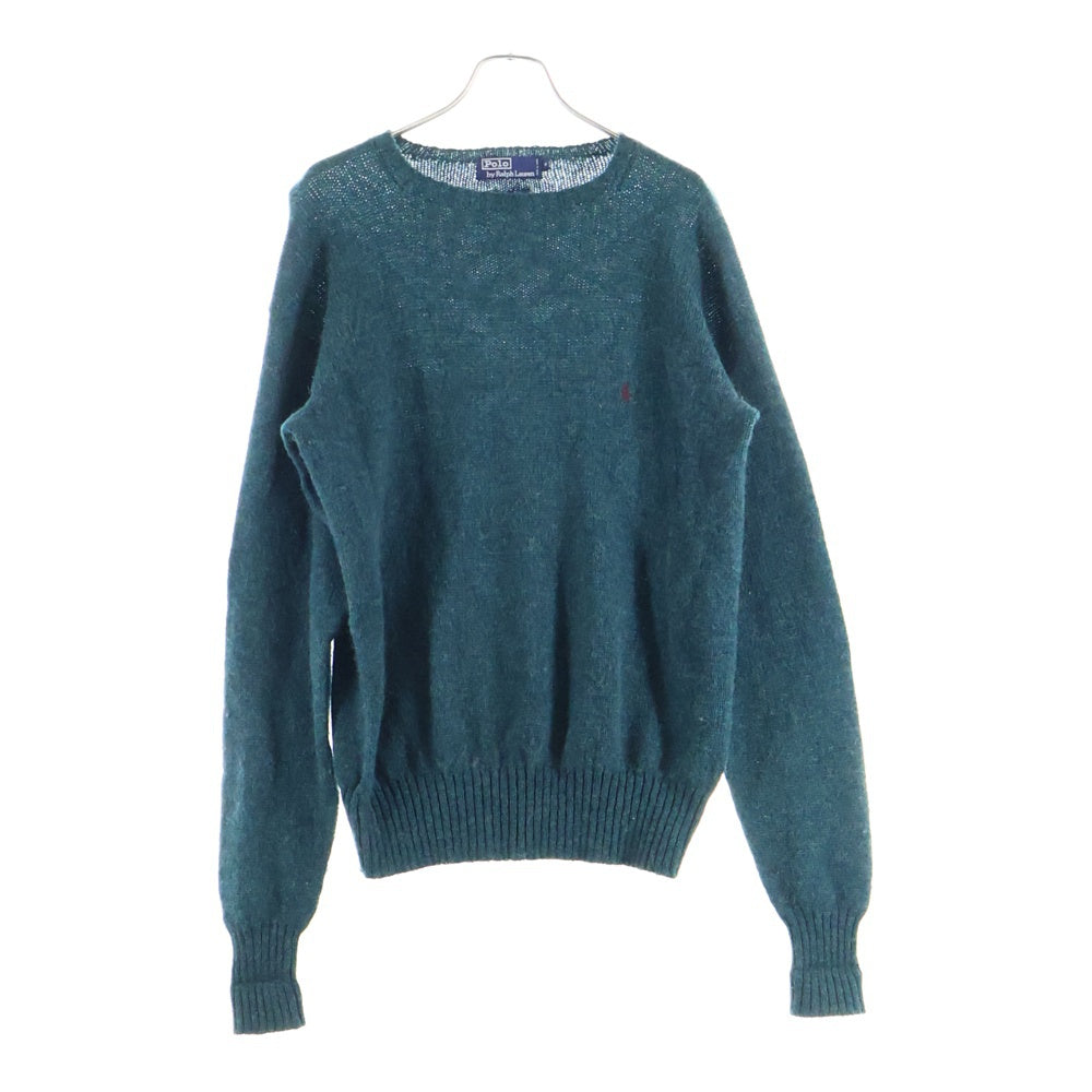 POLO RALPH LAUREN(ポロラルフローレン) Knit sweater ロゴ刺繍 クルーネック ウールニットセーター グリーン