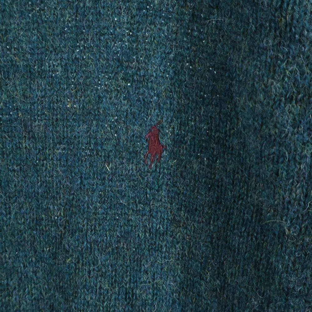 POLO RALPH LAUREN(ポロラルフローレン) Knit sweater ロゴ刺繍 クルーネック ウールニットセーター グリーン