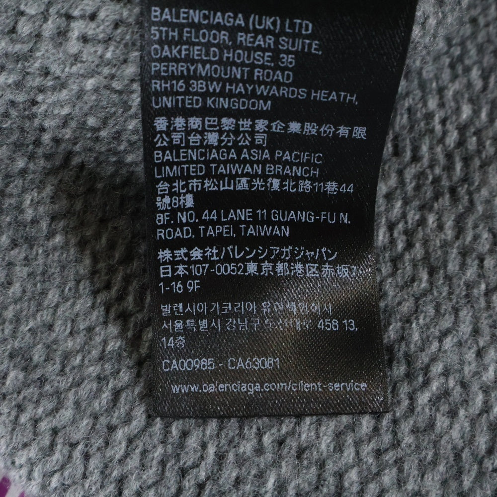 BALENCIAGA(バレンシアガ) Layered Shirt V-Neck Sweater シャツレイヤード Vネックニットセーター グレー レディース 852981 T1712